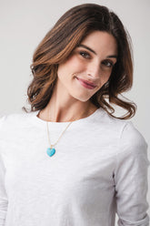 Enamel Puff Heart Necklace