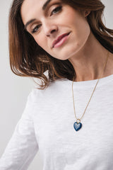 Enamel Puff Heart Necklace