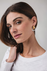 HoopLa Style Double Knotted Two Tone Knocker Earrings