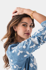 Susan Shaw Gold Double Link Earrings