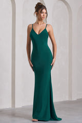 Naya | Bottle Green Strappy V-Neck Maxi Dress