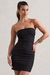 Indie | Black Bodycon Bandeau Mini Dress With Cut-Outs