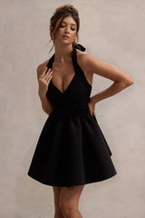 Suvi | Black Halter-Neck Mini Dress