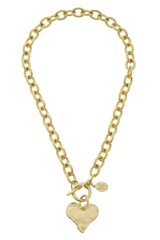 Susan Shaw Gold Toggle Heart Necklace