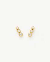 Triple Stone Stud Earrings | 18k Gold Vermeil/Cubic Zirconia