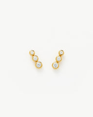 Triple Stone Stud Earrings | 18k Gold Vermeil/Cubic Zirconia