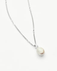 Baroque Pearl Twisted Chain Necklace | Sterling Silver/Freshwater Baroque Pearl