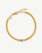 December Birthstone Chain Bracelet | 18k Gold Plated Vermeil/Turquoise