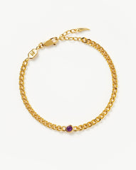 February Birthstone Chain Bracelet | 18k Gold Plated Vermeil/Amethyst