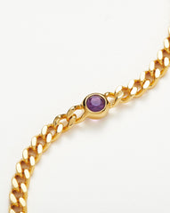 February Birthstone Chain Bracelet | 18k Gold Plated Vermeil/Amethyst