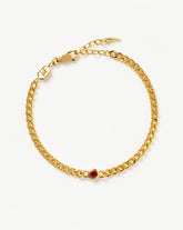 January Birthstone Chain Bracelet | 18k Gold Plated Vermeil/Garnet