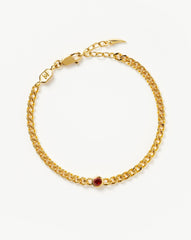 January Birthstone Chain Bracelet | 18k Gold Plated Vermeil/Garnet