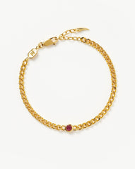 July Birthstone Chain Bracelet | 18k Gold Plated Vermeil/Ruby