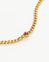 July Birthstone Chain Bracelet | 18k Gold Plated Vermeil/Ruby