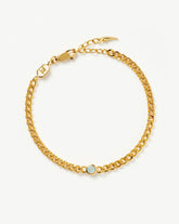 March Birthstone Chain Bracelet | 18k Gold Plated Vermeil/Aqua Chalcedony