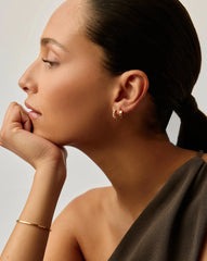 Chubby & Gemstone Huggies Set | 18k Gold Plated Vermeil / Pearl