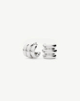 Chubby Triple Small Hoop Earrings | Silver Plated