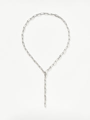 Classic Mini Short Paperclip Chain Necklace | Silver Plated