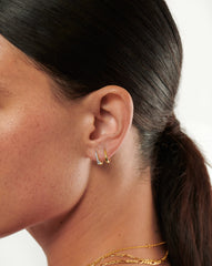 Claw Pave Huggies Earring Set | 18k Gold Vermeil/Pavé