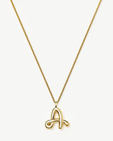 Curly Molten Initial Pendant Necklace - Initial A | 18k Gold Vermeil