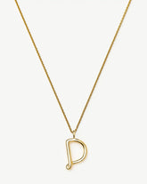 Curly Molten Initial Pendant Necklace - Initial D | 18k Gold Vermeil