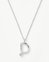 Curly Molten Initial Pendant Necklace - Initial D | Sterling Silver