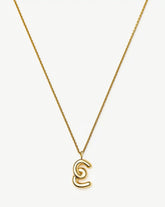 Curly Molten Initial Pendant Necklace - Initial E | 18k Gold Vermeil