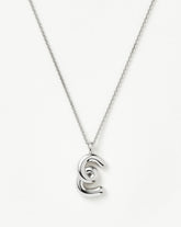 Curly Molten Initial Pendant Necklace - Initial E | Sterling Silver
