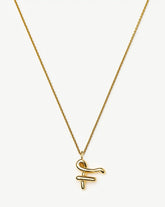 Curly Molten Initial Pendant Necklace - Initial F | 18k Gold Vermeil