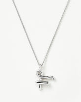 Curly Molten Initial Pendant Necklace - Initial F | Sterling Silver