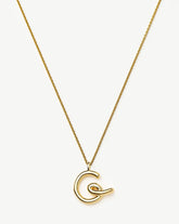 Curly Molten Initial Pendant Necklace - Initial G | 18k Gold Vermeil