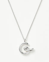 Curly Molten Initial Pendant Necklace - Initial G | Sterling Silver