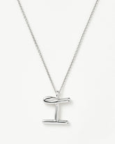 Curly Molten Initial Pendant Necklace - Initial I | Sterling Silver