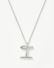 Curly Molten Initial Pendant Necklace - Initial I | Sterling Silver