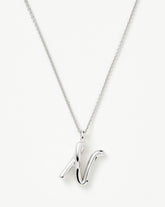 Curly Molten Initial Pendant Necklace - Initial K | Sterling Silver
