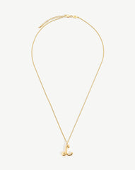 Curly Molten Initial Pendant Necklace - Initial L | 18k Gold Vermeil