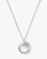 Curly Molten Initial Pendant Necklace - Initial O | Sterling Silver
