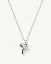 Curly Molten Initial Pendant Necklace - Initial P | Sterling Silver