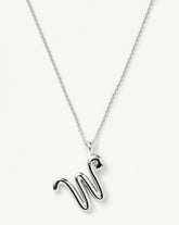 Curly Molten Initial Pendant Necklace - Initial W | Sterling Silver