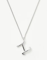Curly Molten Initial Pendant Necklace - Initial Z | Sterling Silver