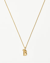 Curly Molten Mini Initial Necklace - B | 18k Gold Vermeil
