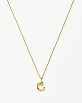 Curly Molten Mini Initial Necklace - C |18k Gold Vermeil
