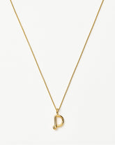 Curly Molten Mini Initial Necklace - D |18k Gold Vermeil
