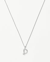 Curly Molten Mini Initial Necklace - D | Sterling Silver