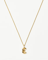 Curly Molten Mini Initial Necklace - E | 18k Gold Vermeil