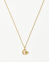 Curly Molten Mini Initial Necklace - G | 18k Gold Vermeil