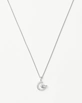 Curly Molten Mini Initial Necklace - G | Sterling Silver