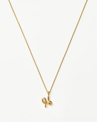 Curly Molten Mini Initial Necklace - H | 18k Gold Vermeil