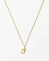 Curly Molten Mini Initial Necklace - J | 18k Gold Vermeil
