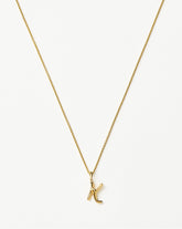 Curly Molten Mini Initial Necklace - K | 18k Gold Vermeil